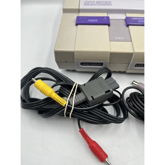 Super Nintendo SNES Console w/ 1 OEM Controller + All OEM Cords - TESTED